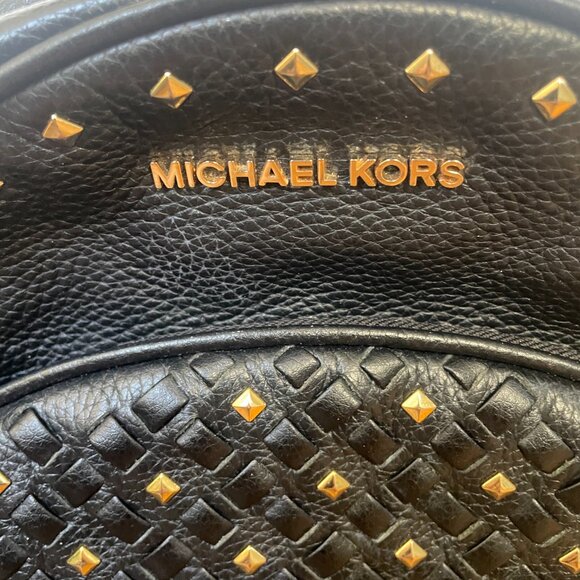 Michael Kors Abbey Medium Studded Pebbled Leather Backpack - Picture 2 of 11